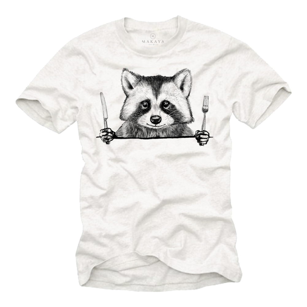 Lustiges Waschb?r T-Shirt für Herren 