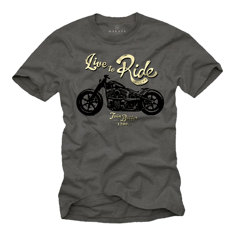 Herren T-Shirt - Fatboy Motiv - Live to Ride